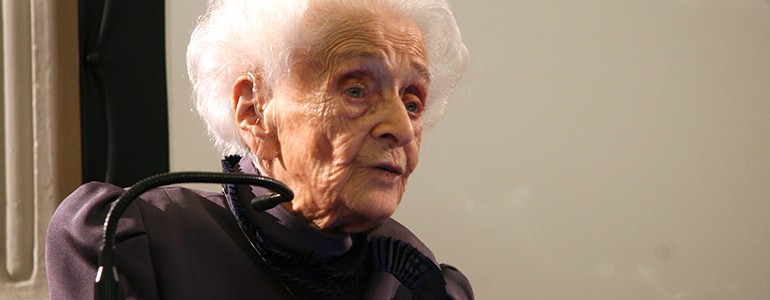 Rita Levi Montalcini all’Università di Pavia, ai giovani disse: «ci vuole coraggio»