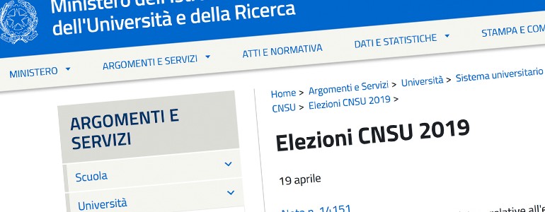 Il 14 e 15 maggio si vota per il Consiglio Nazionale degli Studenti Universitari-CNSU